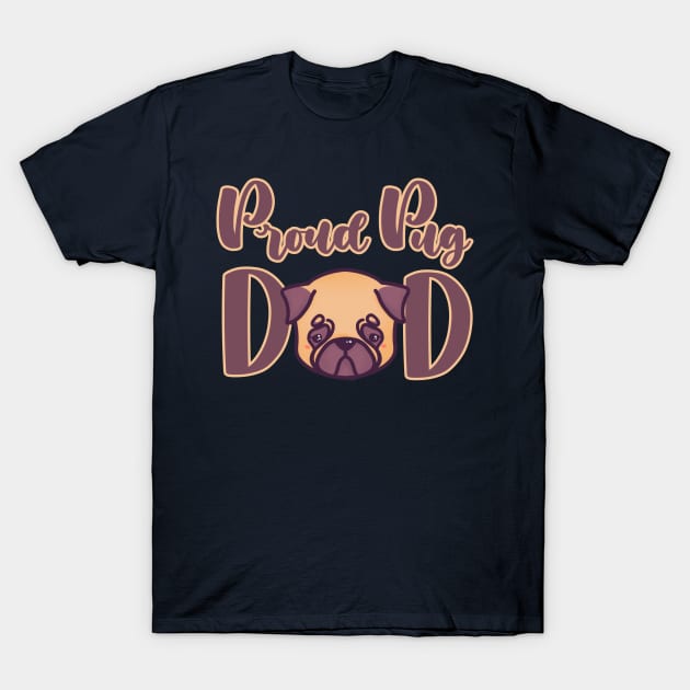 Proud Pug Dad kawaii cute adorable T-Shirt by astronauticarte
